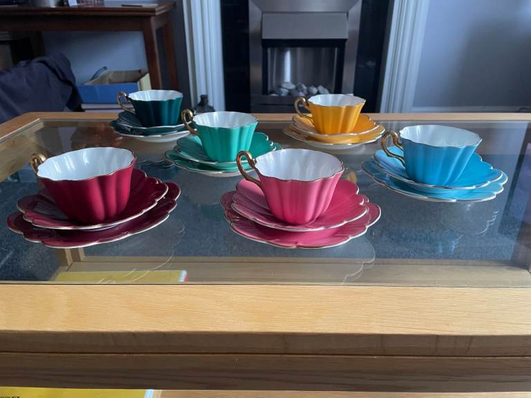 Royal Stuart Spencer Stevenson harlequin bone china 18 piece tea set