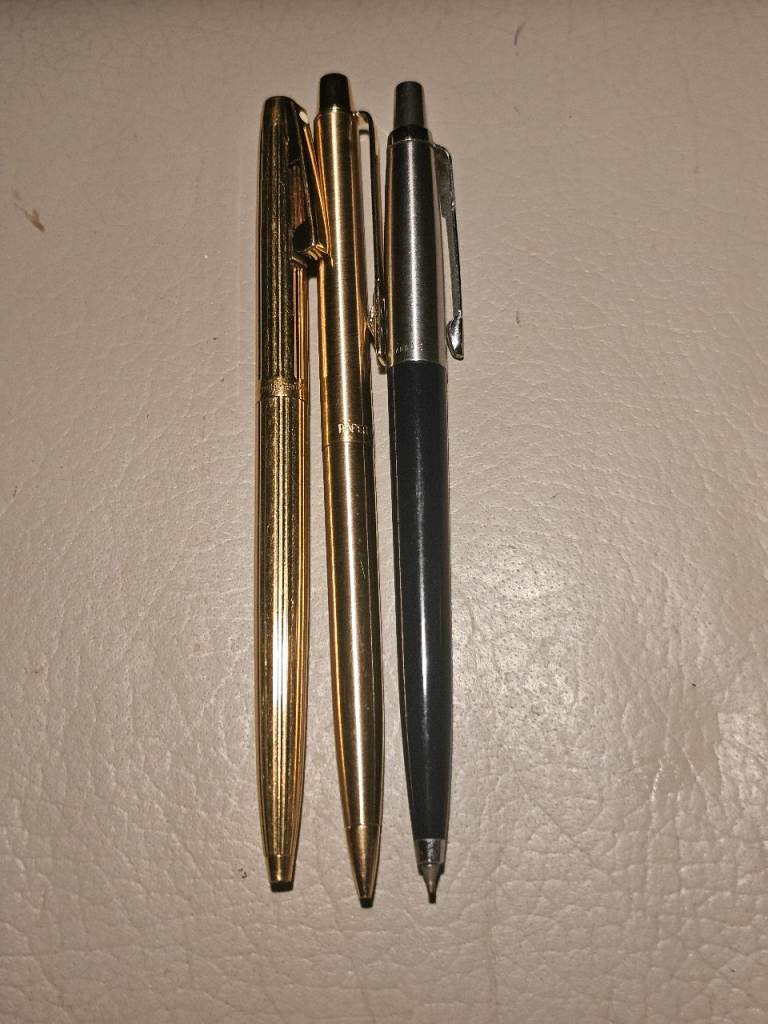 image for Set Of 3 Sheaffer & Parker Pen Pencils Inc Gold Plated
