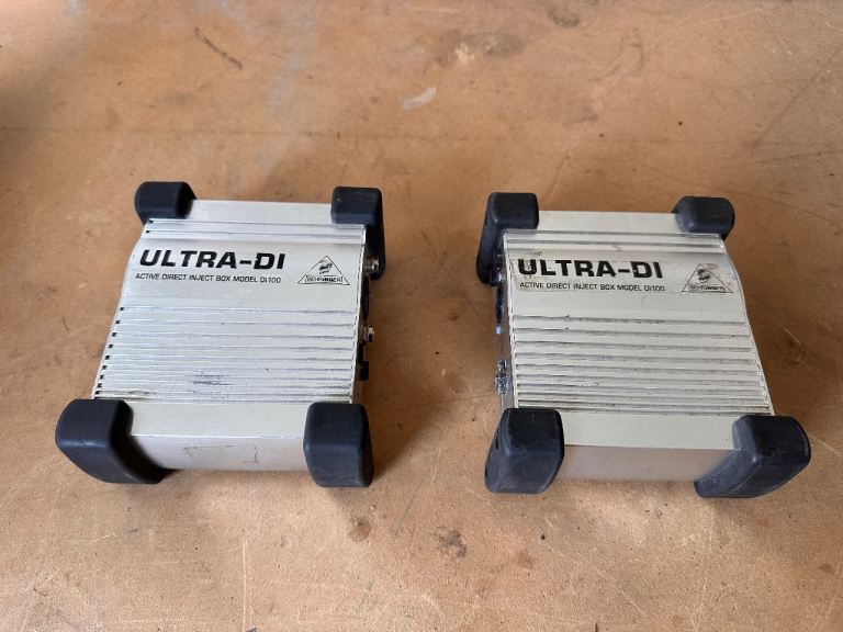 2x Behringer Ultra-DI DI100 Active DI Boxes - Tested/Working