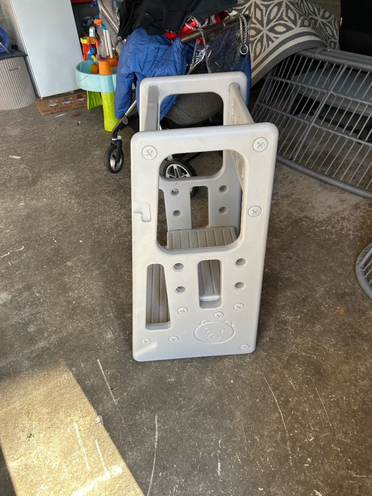 Grey Plastic Kids Learning Tower / Step Stool