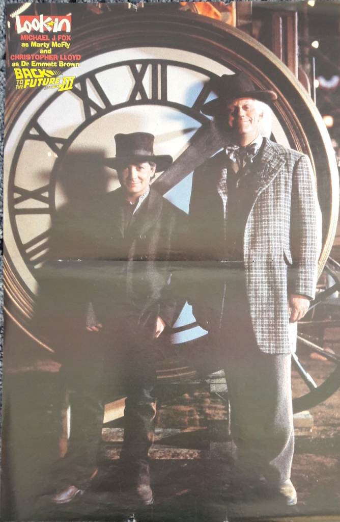Poster Back to the Future Part 3 movie Vintage 1990 Lookin magazine - post or collect