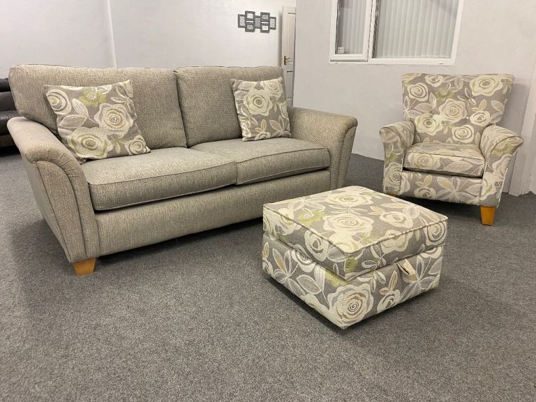 Gorgeous oatmeal fabric sofas set suite 