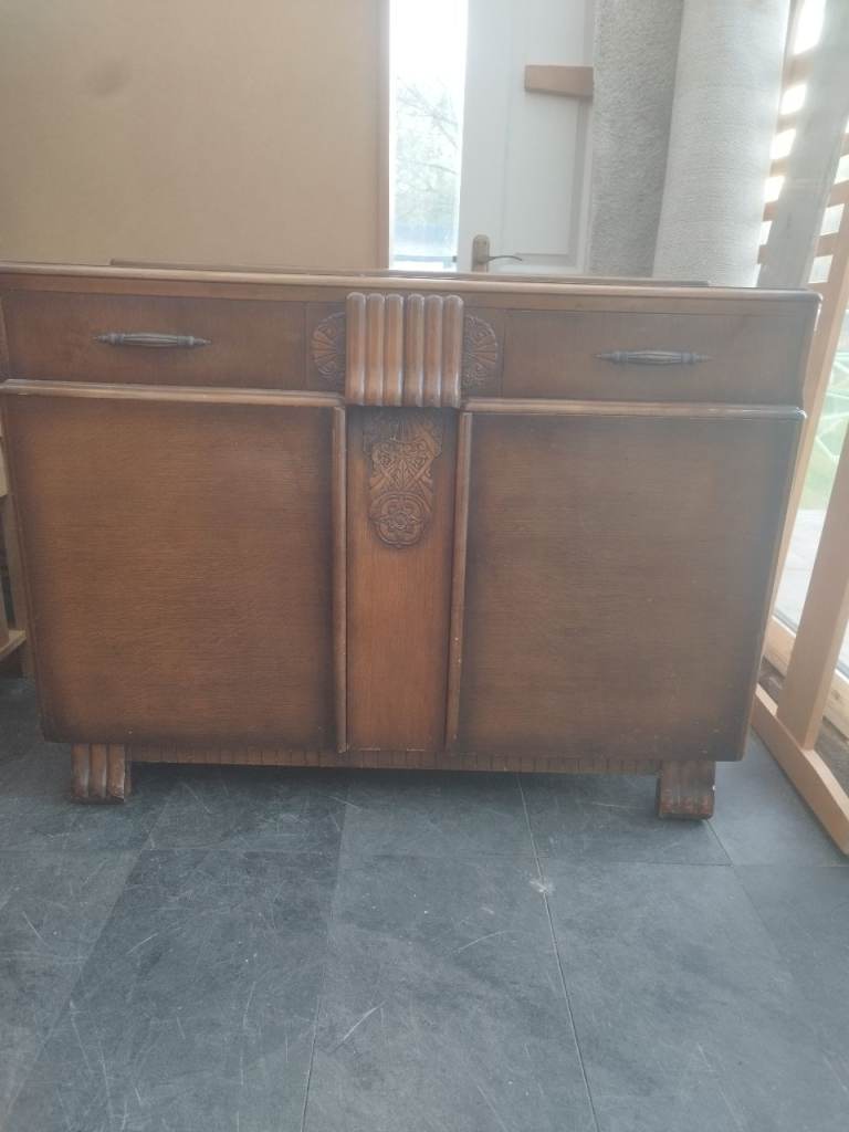 Vintage Wooden Chest of Drawers - Art Deco Style