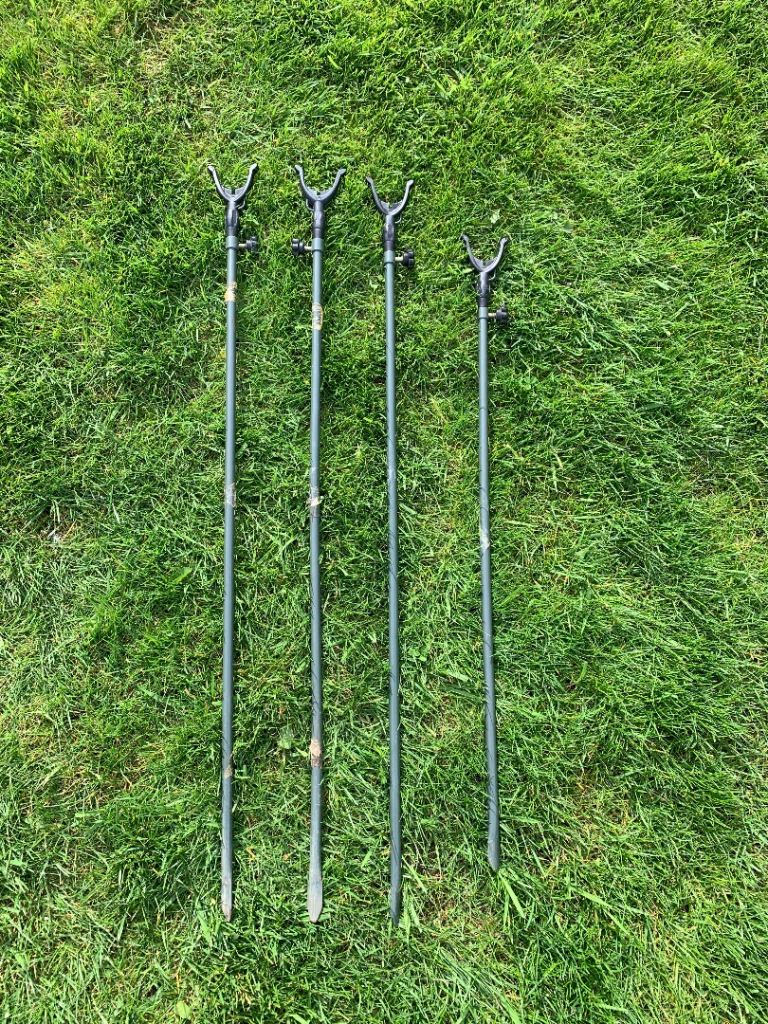 4 extendable fishing rod bait bank sticks holder carp pike 