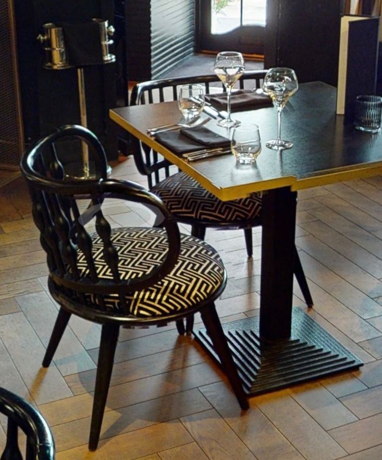 Bespoke designer Restaurant Armchairs – Black & White Statement Dining Chairs