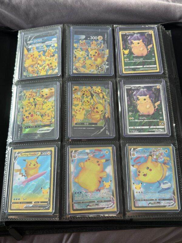 Massive Pokémon TCG Cards Collection Binder- Pikachu and other rare cards NM/M Condition