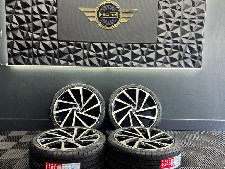 NEW 19” inch vw spielberg alloys wheels 5x112 vw golf r gtd gti caddy cc new tyres 