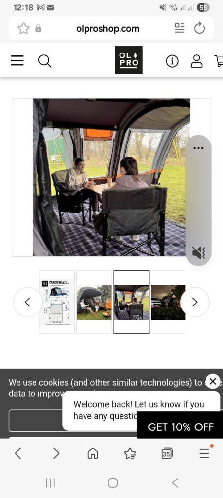 Olpro Cocoon Breeze Drive away air awning 