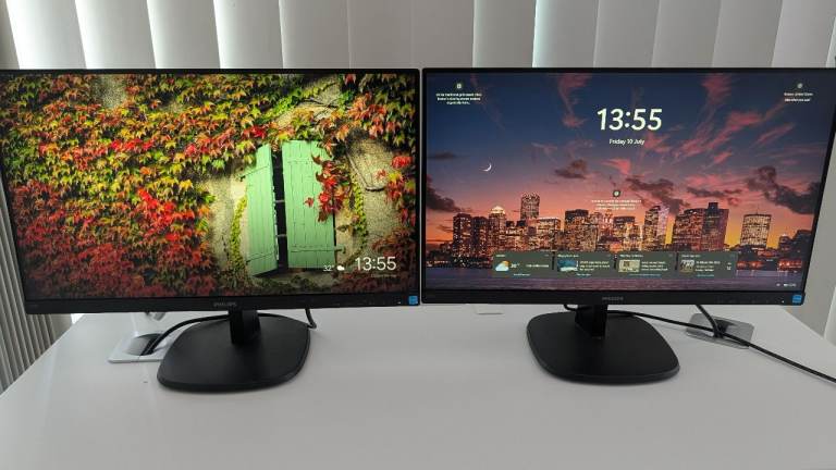 Pair of Philips 24" Full HD Monitors (243V7Q) – Ultra-Slim Bezel - Good Working Condition