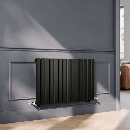 New Single Black Flat Panel Radiator 600 x 952mm RRP £150 Our Price £105