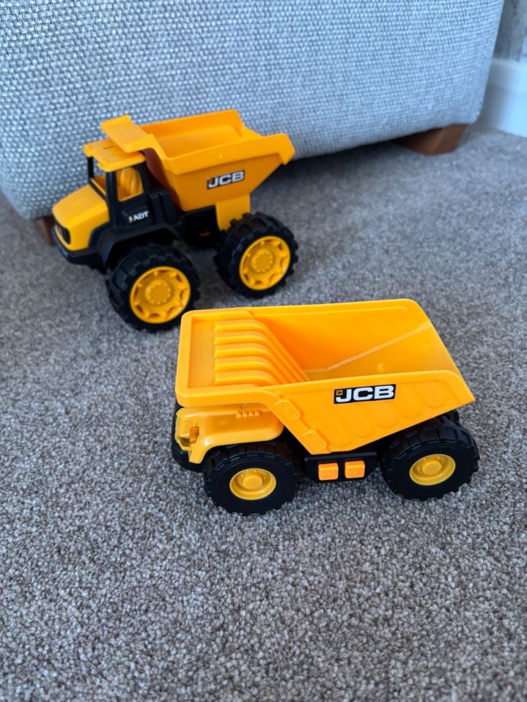 JCB Dumper and Digger Toy Set – Yellow, Great Condition