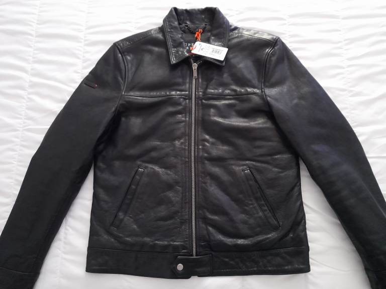 Superdry Premium Indiana Leather Jacket black
