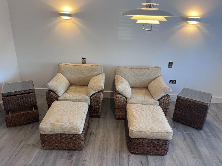 Arm Chairs Sofa Set with footstool 