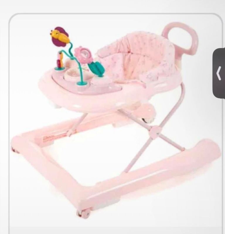 Pink Baby Walker with Activity Tray – Good Condition