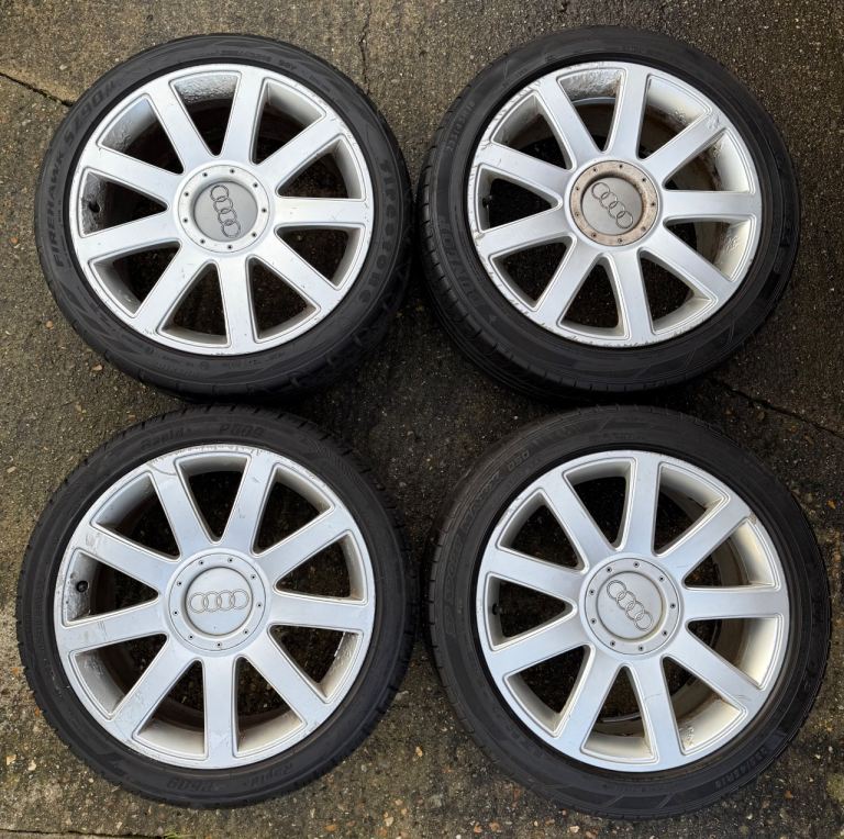 Audi 18” wheels 8J ET43 5x112 genuine 9 spoke A3 A4 TT Golf MK5 Leon 235/40 & 45 tyres 4E0601025AB