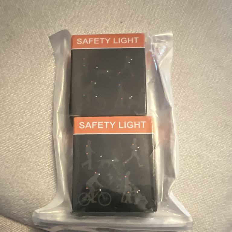 2x LED Clip-On Safety Light for Clothing Running/Jogging Black One Size