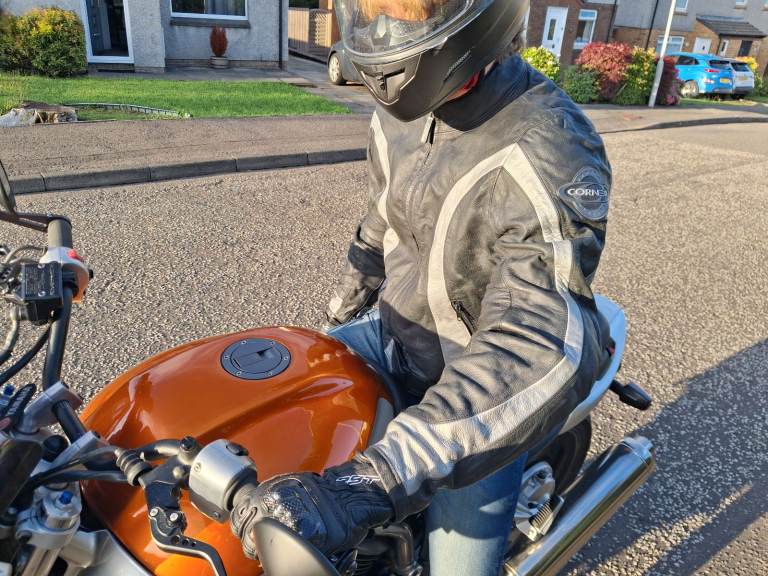 Leather jacket motorcycle CE armour 