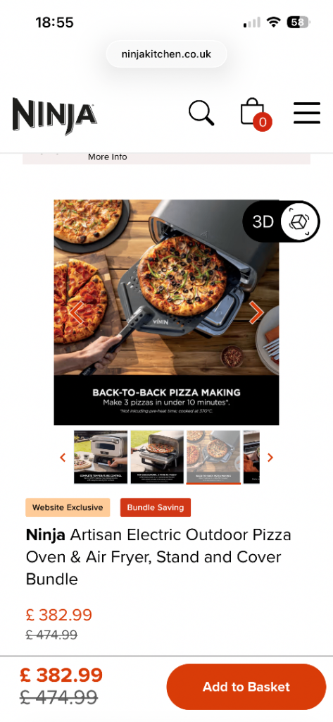 🔥Ninja Artisan Electric Outdoor Pizza Oven & Air Fryer, Stand (double side tables) and Cover Bundle