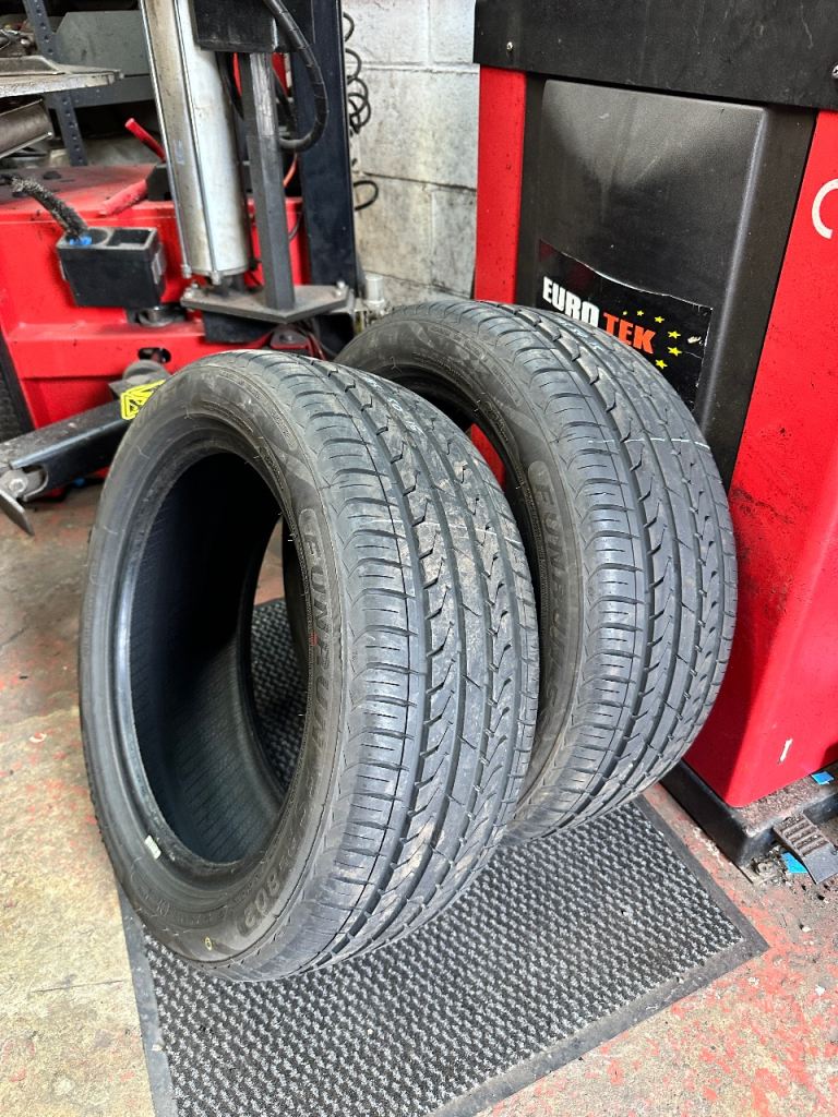 2x 195/50/15 Fortune part worn tyres fitting included 