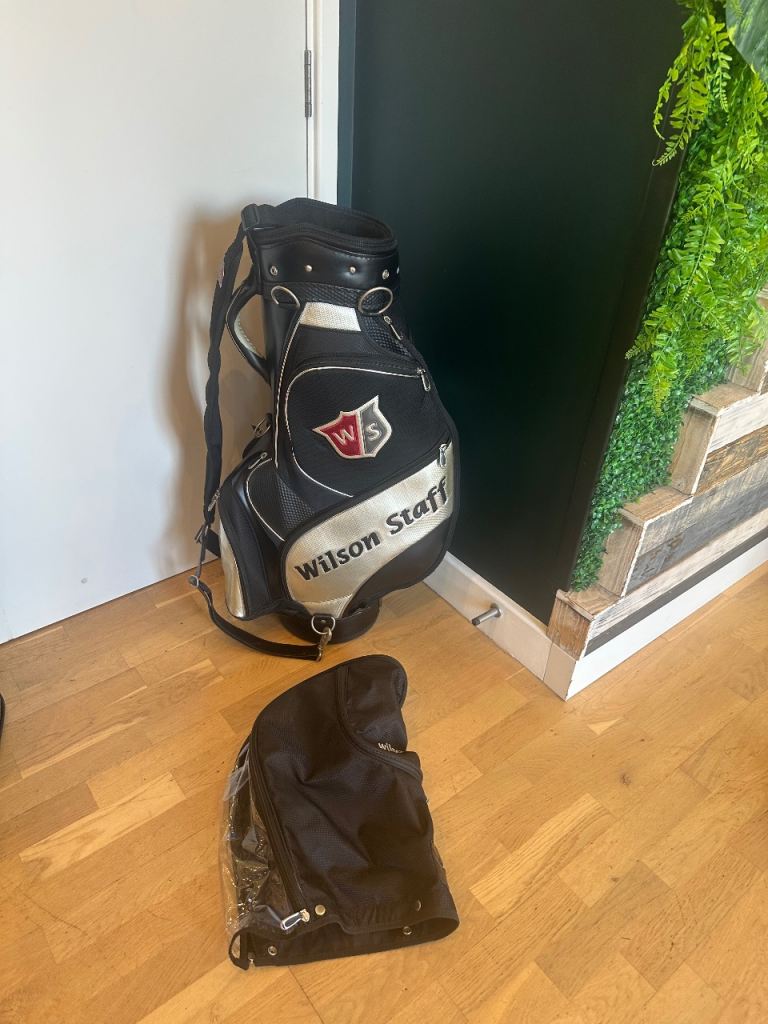 Wilson staff Royal Air Force edition tour golf bag leather with strap and rain cover 