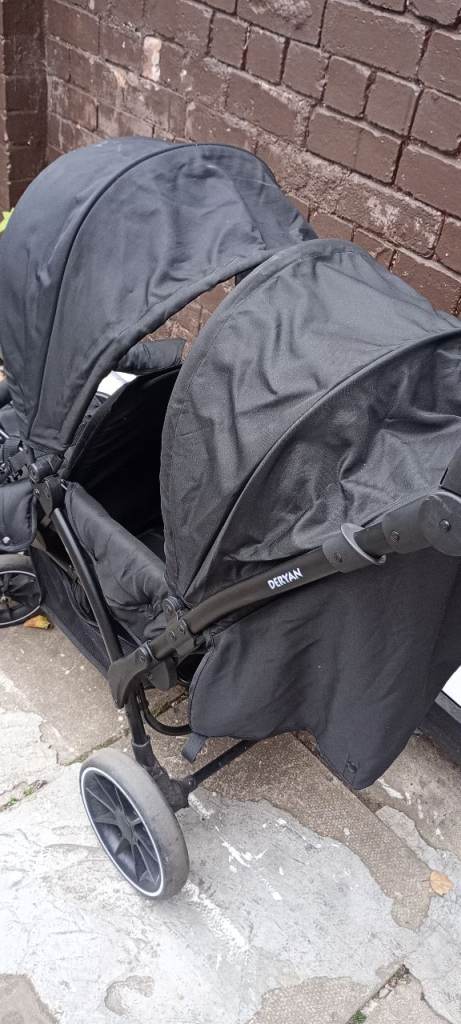 Deryan Double Pushchair - Black, Good Condition