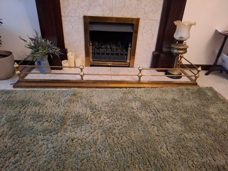 Large solid brass fire surround / fender 