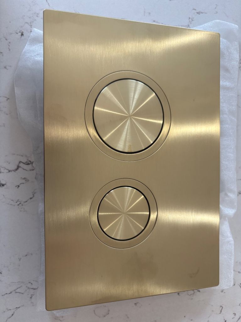 Zana Brushed Brass Mechanical Flush Plate – New, Gold Finish