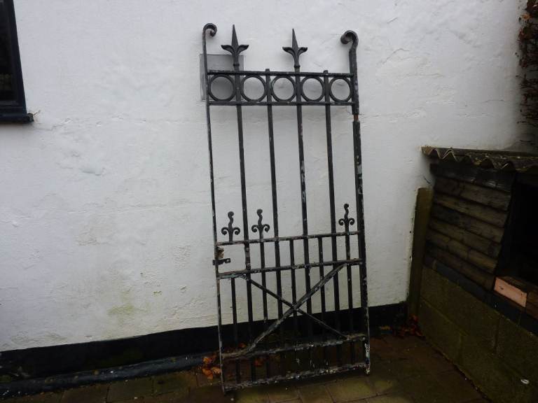 Antique Victorian Georgian Blacksmith Made Wrought Iron FINIALS Garden Side Gate