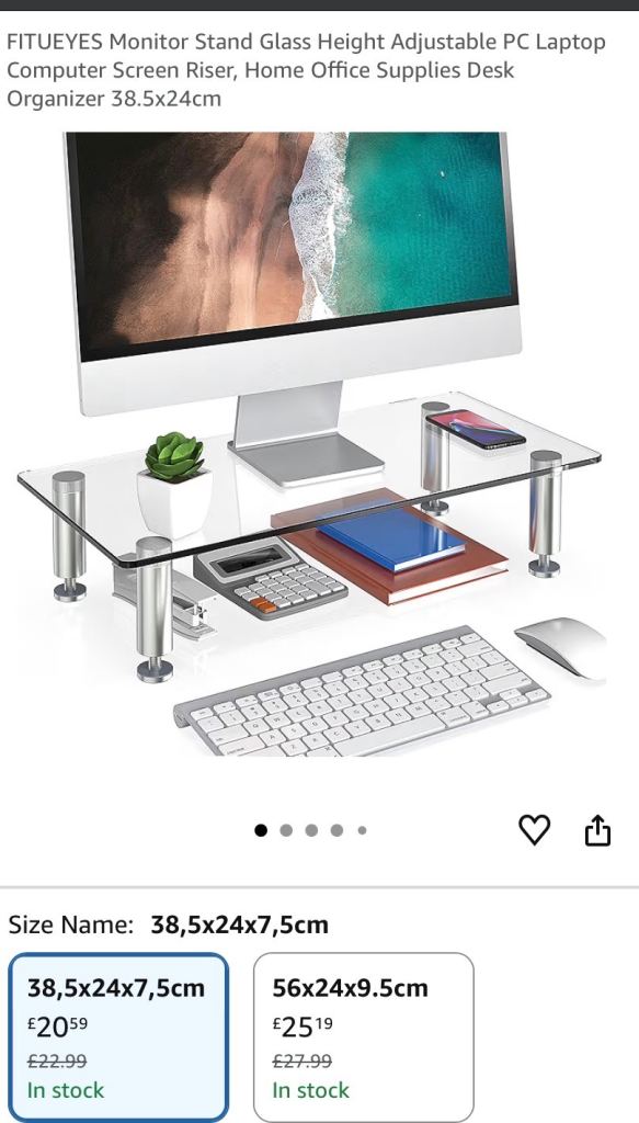 Glass Computer Screen Riser