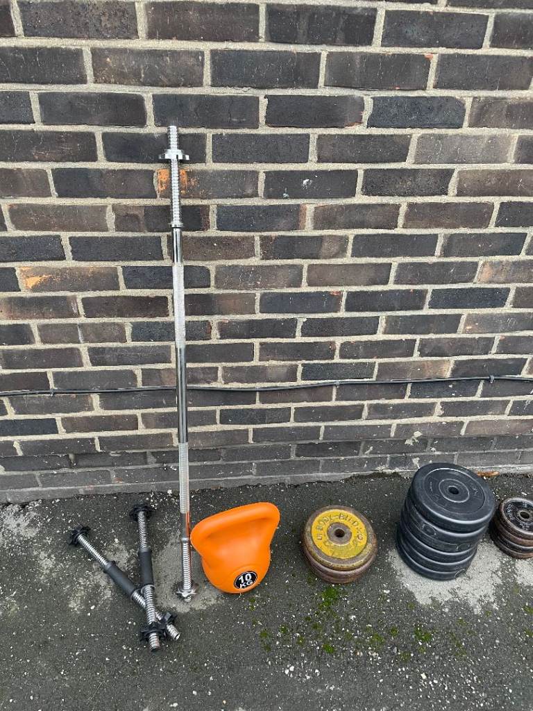 Gym Equipment - Bench, Bars, Weights