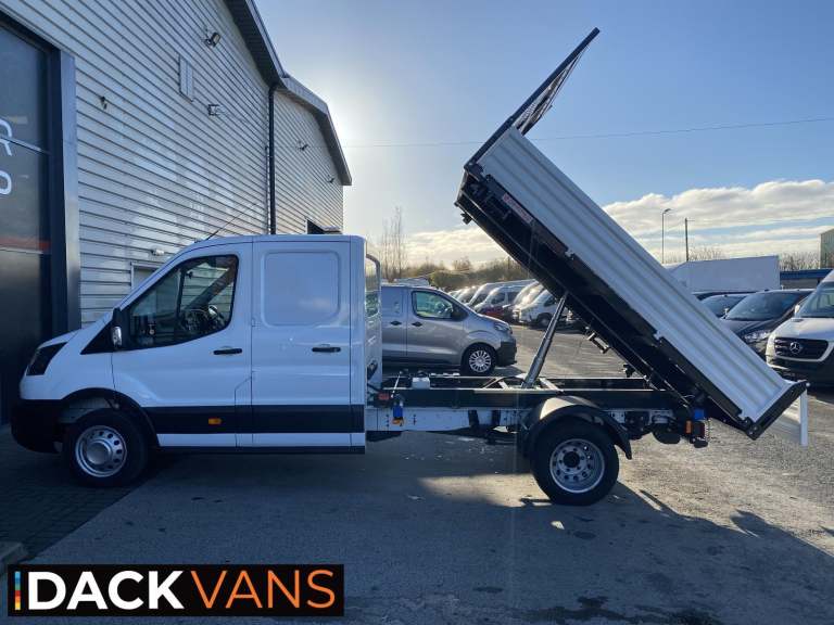 25 Reg Ford Transit L3 DRW DC Utility-Storage Steel Tipper, Tow-Bar