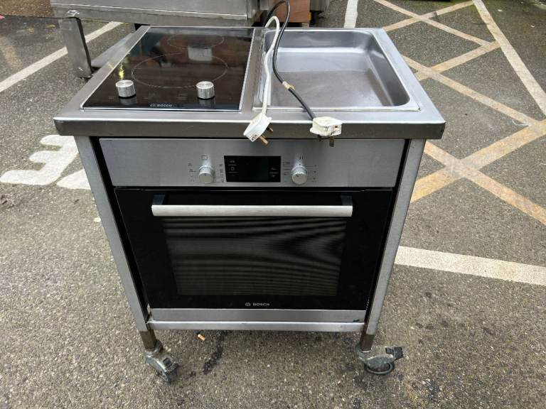 ELECTRIC 2 RING HOB COOKER UNDER CONVECTION OVEN CAFE RESTAURANT CATERING COMMERCIAL KITCHEN 