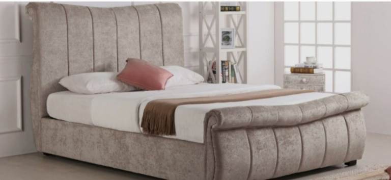 image for Amazing Super Kingsize Stone Chenille Ottoman Bed AND Mattress,Can Deliver,