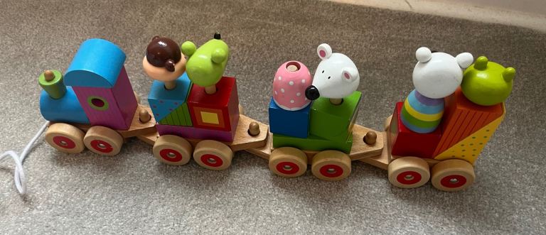 Wooden Animal Pull Along Train