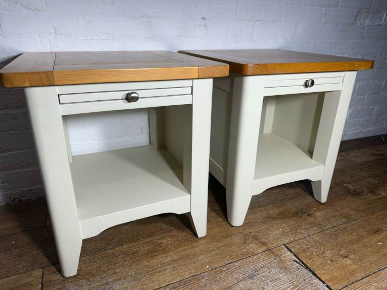 Pair of solid oak lamp tables with free local delivery 