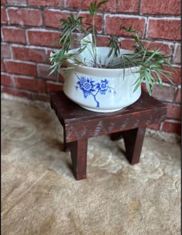 An Antique wooden Step,stool/milking stool/plant stand 