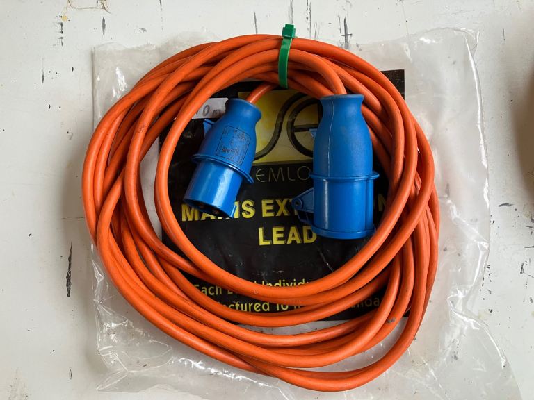 10m Heavy Duty Hook Up Cable Camping/ Caravan/ boat 16A 220~250V Mains Extension