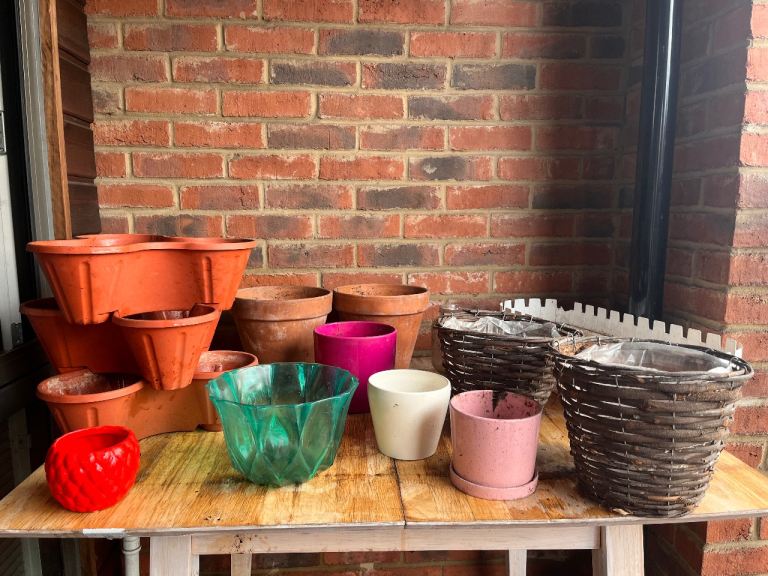 Assorted plant pots 