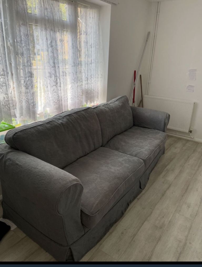 Comfortable Grey Fabric Two-Seater Sofa –Good Condition
