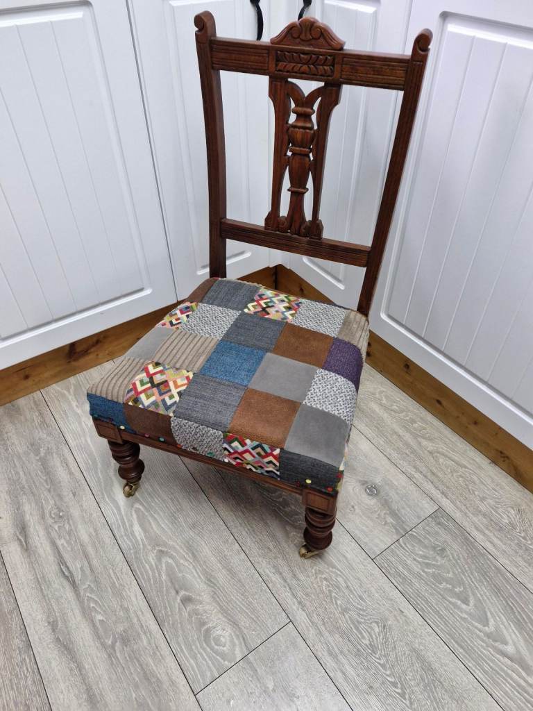 Antique custom handmade patchwork nursing chair