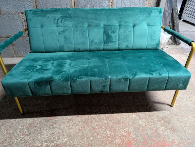 Green velvet settee