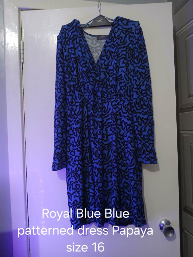 Royal blue and black dress size 16