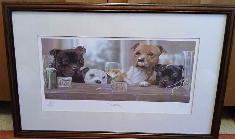 limited edition print Staffordshire bull terriers