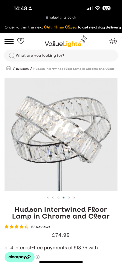 Crystal and chrome floor lamp