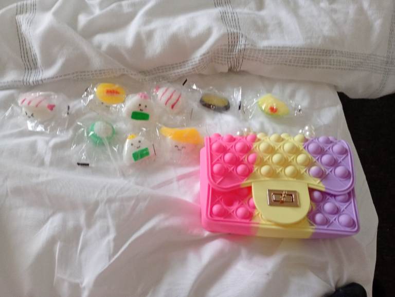 New Pop It Fidget Toy Bag with Mini Squishies