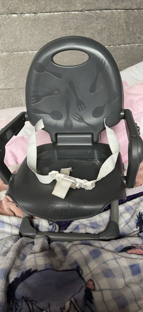 Baby Booster Seat with Tray – Grey, Good Condition