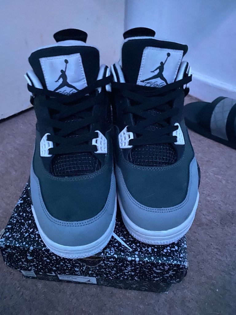 Jordan 4s retro fear black and white