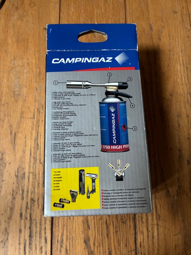 Campingaz Blow torch in box unused with gas 