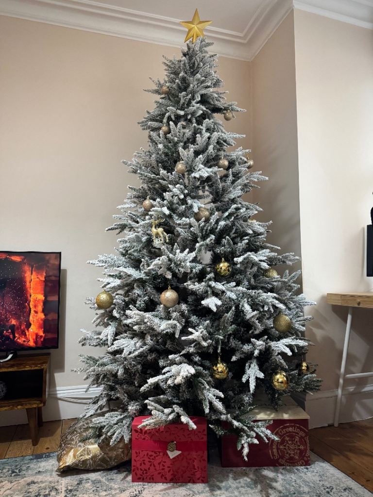 John Lewis Downswept Snowy Christmas Tree, 7ft