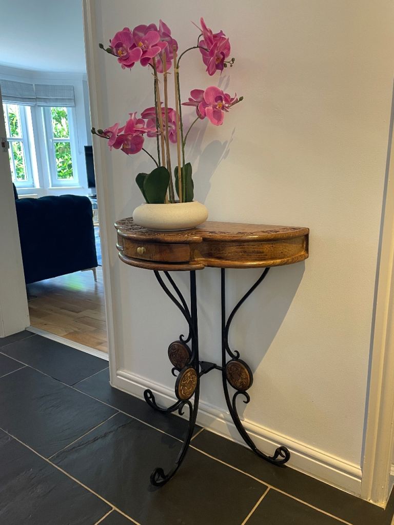 Antique Hand Carved Wood Side Table